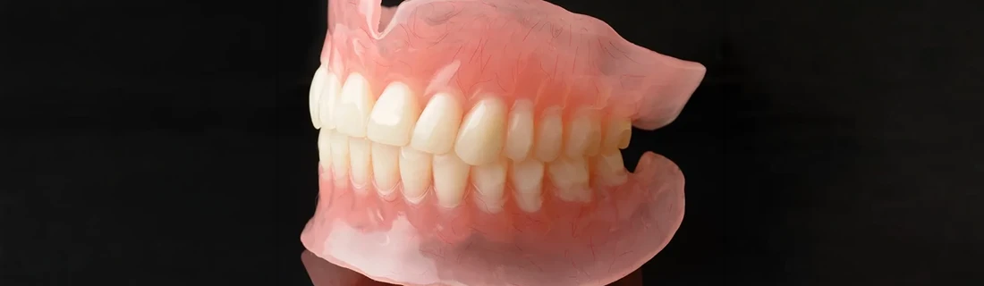 A full mouth set of dentures